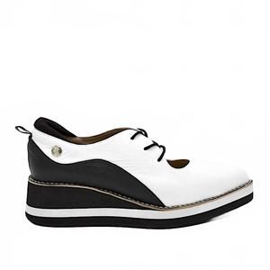 NEW CHELSEA JONES women's tempo oxford shoes in white/black leather